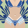 icomania:Woman in a bikini with stomach and hips showing