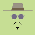 icomania:Man with hat, sunglasses, and gotte.