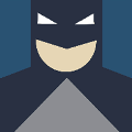 icomania:he face of Batman, blue and white mask.