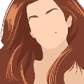icomania:A model with long brownish red hair.