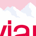 icomania:The letters V, I and A in red and a mountain top.