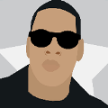 icomania:The face of a black man with sunglasses and a large chin.