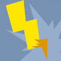 icomania:A blue background with a yellow lightning bolt