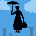 icomania:A woman in black holding an umbrella