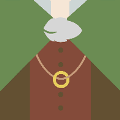 icomania:Ring, or gold circle on a necklace.