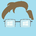 icomania:Man with brown hair and glasses with windows in them.